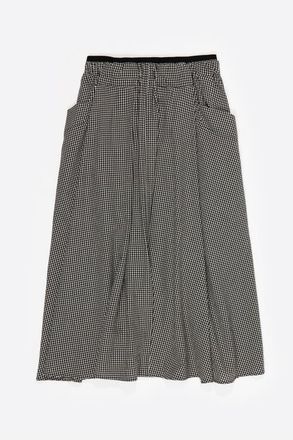 Bimba & Lola Checked A-Line Skirt in Black at Nordstrom, Size Large Eu