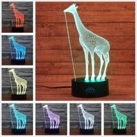 OEM L&aacute;mpara De Noche 3d Con Forma De Jirafa, 7 Colores, L&aacute;mpara De Escritorio Led Con Control T&aacute;ctil, Ahorro De Energ&iacute;a, L&aacute;mpara Con Forma De Animal, Deco