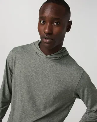 Vuori Clothing Long Sleeve Everyday Fitness Hoodie | River Rock Heather | Medium