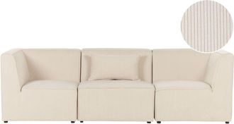 Beliani Beliani - Sofá seccional 3 plazas de pana dos módulos de esquina moderno beige Lemvig