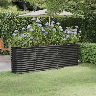 vidaXL Vidaxl - Jardinera Arriate Acero Galvanizado Antracita 224x40x68 Cm