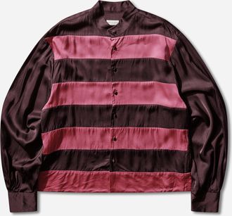 Dries Van Noten Men s Striped Viscose Shirt Fuchsia