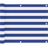 OEM Biombo Para Balc&oacute;n, Blanco Y Azul, 75 X 500 Cm, Tela Oxford - Crezuo