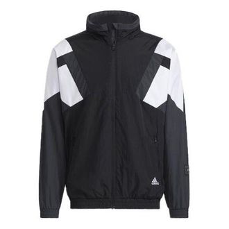 adidas Colorblock Sports Stand Collar Jacket Black HE7472