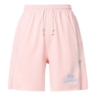 Nike Standard Issue Printing Logo Solid Color Straight Shorts Pink DH7384-610