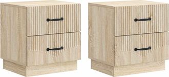 vidaXL Armario De Noche 2 Uds. Roble Sonoma 43 X 34,5 X 44,5 Cm Vidaxl