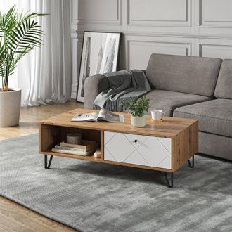 Vicco Mesa De Centro Nizza, Roble Artesanal, 110 X 60 Cm