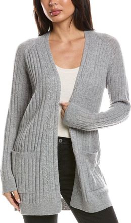 Fort&eacute; Cashmere Easy Cable Detail 100% Cashmere Cardigan