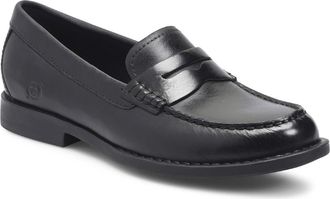 B&oslash;rn Macie Penny Loafer in Black Leather at Nordstrom Rack, Size 9.5