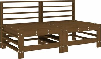 vidaXL Sof&aacute;s Centrales De Jard&iacute;n 2 Uds Madera Maciza Pino Marr&oacute;n Miel Vidaxl