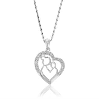 Vir Jewels 1/12 cttw Lab Grown Diamond Heart Pendant Necklace in Sterling Silver with Chain For Women