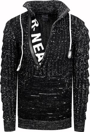 Rusty Neal 1/2 Rits Chunky Trui met Hoge Hals