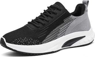Generic 2026 Running Shoes Mens Breathable Lightweight Athletic Walking Sneakers Comfortable Casual Gym Fitness Training Slip Durable Mesh Workout (Black, 7.5