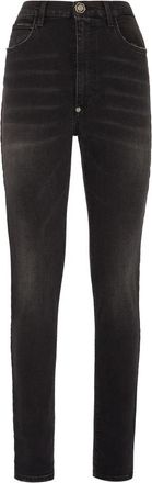 Philipp Plein Super High Waist Jegging - Dames - Skinny Jeans - Zwart - W29 - Katoen - Jeans