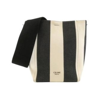 Celine Pre-owned Bucket Bags, male, Multicolor, Size: ONE SIZE Pre-owned Sangle Bucket Small Cotton Calf Shoulder Bag