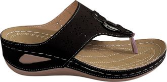 Generic Womens 2025 Thong Sandals, Walking Slippers, Arch Support Wedge, Platform Open Toe, Ankle Strap Dressy, Casual Slip On for Beach Outdoor Without Laces