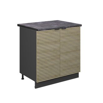 Vicco Armario Bajo Para Fregadero Fame-line, Panel De Roble, 80 Cm, Et Antracita