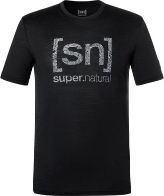 super.natural Logo Lines Tee Merinoshirt f&uuml;r Herren | schwarz