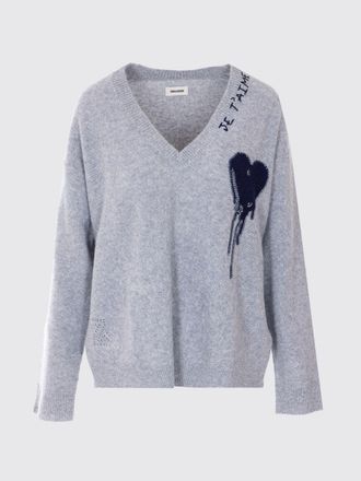 Zadig&Voltaire Maglia a v in cashmere con cuore Zadig & Voltaire