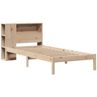 vidaXL Cama Con Estanter&iacute;a Sin Colch&oacute;n Madera Maciza De Pino 75x190 Cm Vidaxl