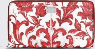 Dolce & Gabbana Portafoglio Continental in pelle di vitello con stampa Maioliche
