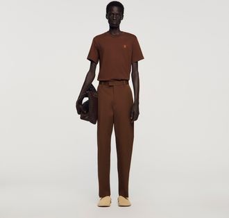 Sandro Wide-leg cotton trousers