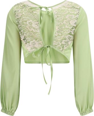 Kristina Ti Womens V-Neck Blouse Apple Shirt