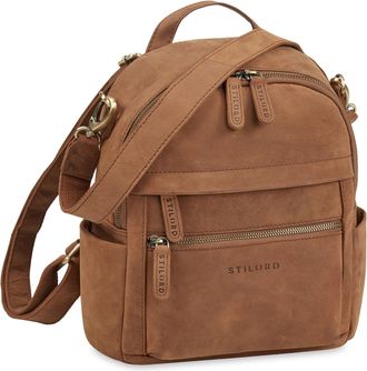 STILORD Regina 2-in-1 Leather Backpack Handbags for Women Small Convertible Backpack Ladies Modern Rucksack Bag real Leather Shoulder Bag Daypack Anti Theft B