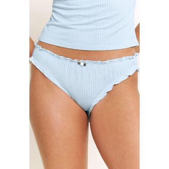 Honeydew Intimates Dolly Lettuce Edge Rib Bikini Briefs in Newlywed at Nordstrom, Size X-Large