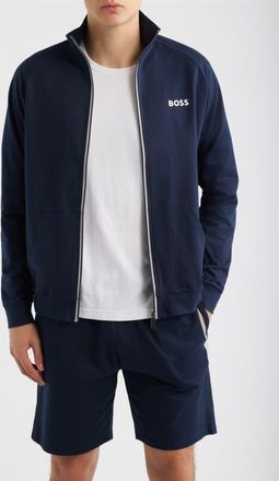 BOSS Authentic Cotton Track Jacket in Dark Blue at Nordstrom, Size Xx-Large