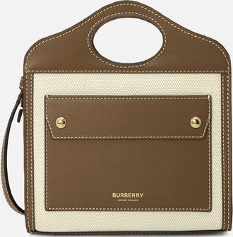 Burberry Womens Micro Pocket Canvas Bag - Brown - Size: UNI