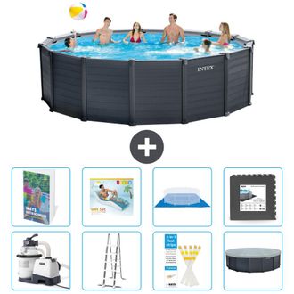 Intex Piscina Graphite Panel Redonda - 478x124 Cm - 9-piezas S533