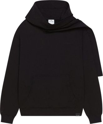 Courr&egrave;ges Hoodie met gedrapeerd voor sjaaldetail - Dames - Hoodies - Zwart - S - Hoodies & sweatvesten