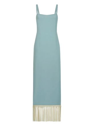 Taller Marmo Palermo midi-jurk met franje - Blauw