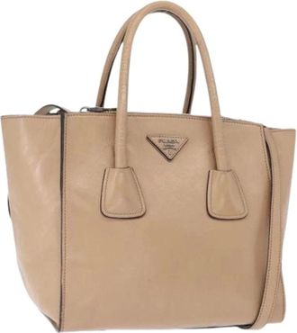 Prada Pre-owned Handbags, female, Beige, Size: ONE SIZE Pre-owned Leather Handbag