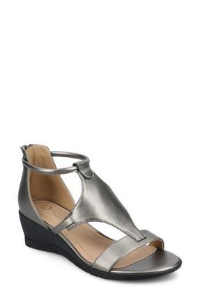Journee Collection JOURNEE Trayle Wedge Sandal in Pewter at Nordstrom Rack, Size 7.5