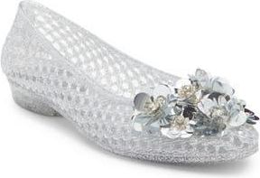 Jeffrey Campbell Kaiz Jelly Flat in Silver Glitter Silver at Nordstrom Rack, Size 10