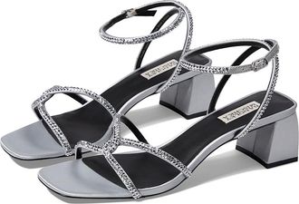Badgley Mischka Brisa Womens Sandals Silver : 7.5 M, Leather
