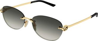 Gucci GG2230SA Asian Fit 002 Womens Sunglasses Gold Size 59 - Free RX Lenses - Free RX Lenses