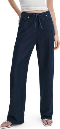Rag & Bone Featherweight Phoebe Drawstring Wide Leg Jeans in Dusk Rinse at Nordstrom, Size X-Large