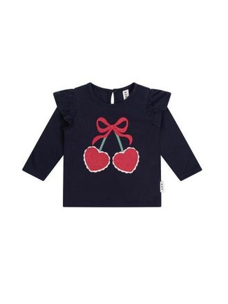 Huxbaby Cherry Pie Frill Top in Indigo at Nordstrom, Size 6-12M Au