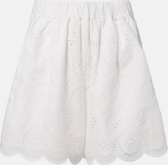 Faithfull The Brand Fondaco broderie anglaise scalloped shorts