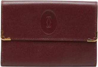 Cartier Pre-owned Must Portemonnee (drievoudig) - Dames - Vintage Accessoires - Rood - ONE Size - Leer - Vintage