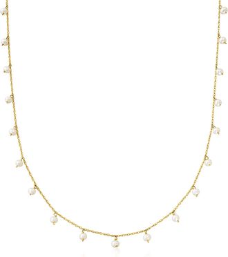 RS Pure by Ross-Simons 2.5-3mm Cultured Pearl Necklace in 14kt Yellow Gold
