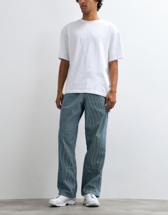 Gramicci pantaloni ampi sovratinti a righe hickory blu-blu navy