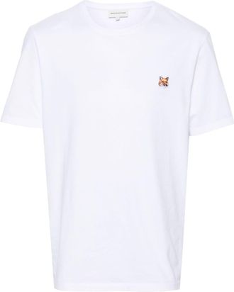 Maison Kitsuné Fox-motif cotton T-shirt - men - Cotton - S - Brown