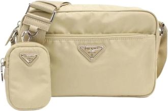 Prada Pre-owned Vintage Nylon Shoulder Bag - Dames - Vintage Schoudertas - Beige - ONE Size - Nylon - Vintage