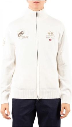 La Martina Hoodies & sweatvesten, Heren, Wit, XL, Katoen, Bradford Full-Zip Sweater