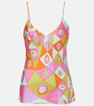 Pucci Top lencero Occhi de sarga de seda