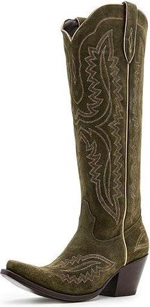 Ariat Casanova Womens Boots Soft Olive Suede : 5.5 B - Medium, Leather